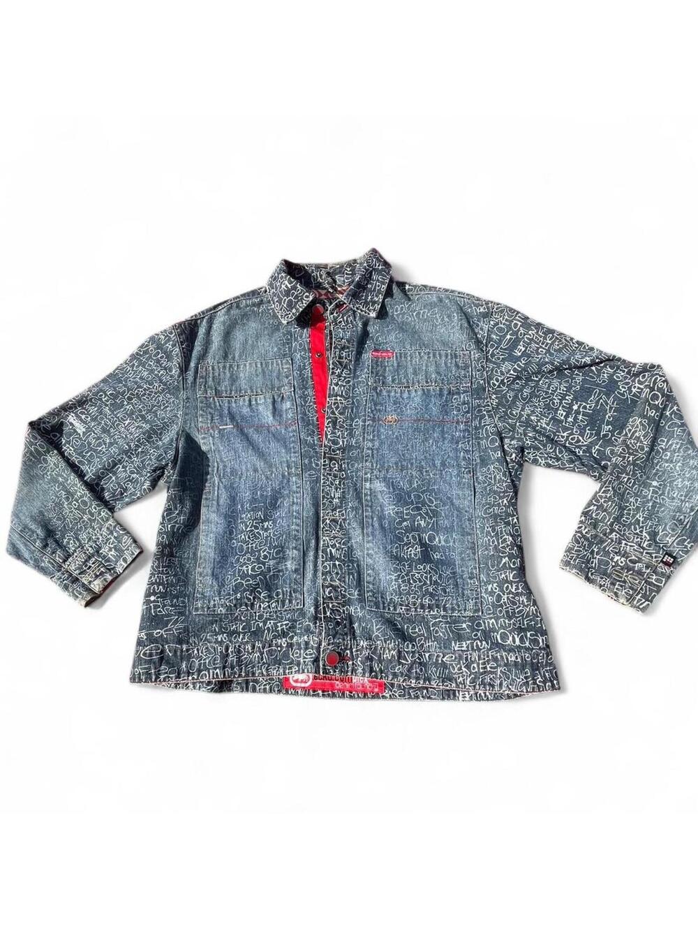 42-Echo denim jacket with all-over print, featuring a unique design - Picture 5 of 8